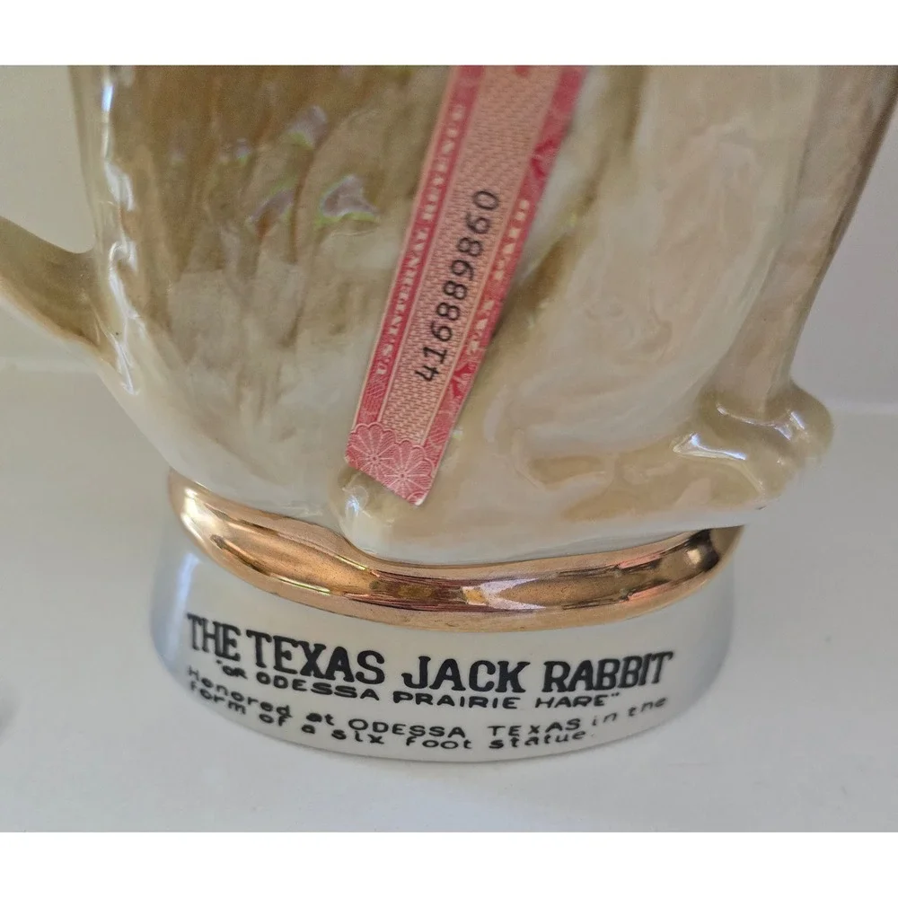 Vintage Jim Beam Texas Jack Rabbit Decanter Regal China Odessa Prairie Hare Gold